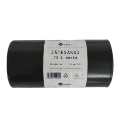 A.BASIC JÄTESÄKKI 75 L MUSTA 650X900 MM 20 KPL