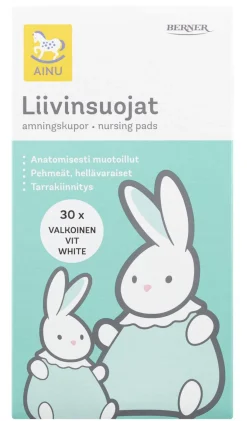 AINU LIIVINSUOJUS VALKOINEN TARRAKIINNITYKSELLA 30 KPL