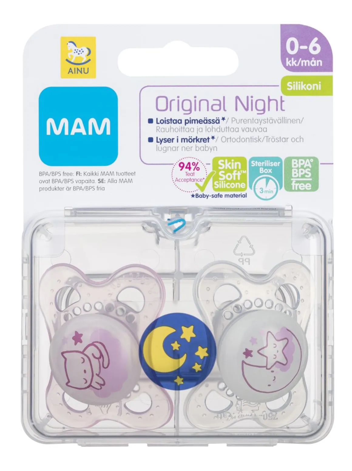 AINU MAM NIGHT YÖTUTTI SIL 0-6 KK 2 KPL 2 KPL