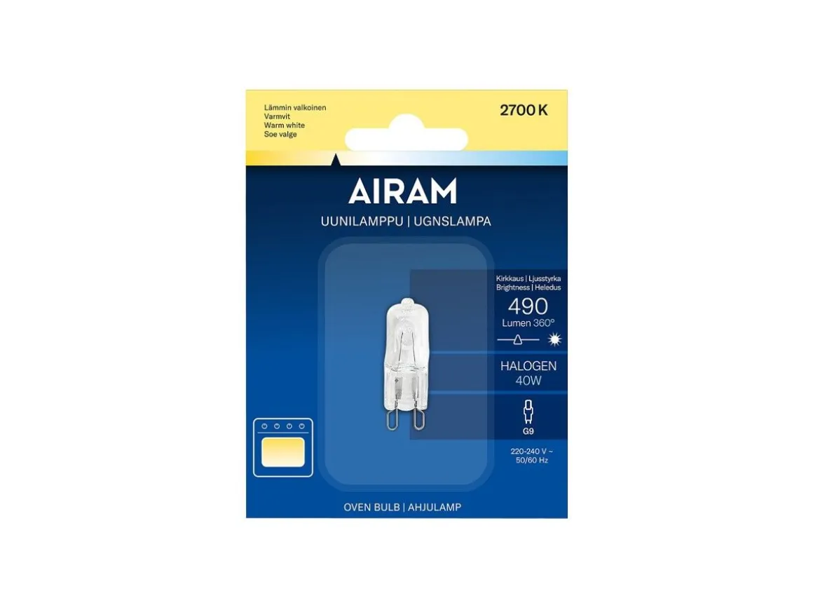 AIRAM HALO PO 40W 490LM G9 UUNI/JÄÄKAAPPILAMPPU