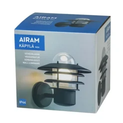AIRAM KÄPYLÄ MINI SEINÄVALAISIN MUSTA MAX. 60 W E27