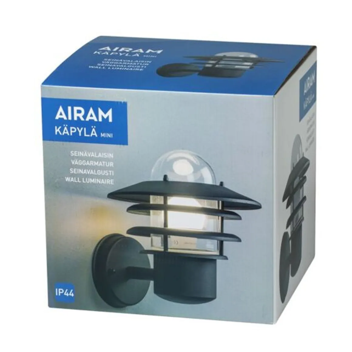 AIRAM KÄPYLÄ MINI SEINÄVALAISIN MUSTA MAX. 60 W E27