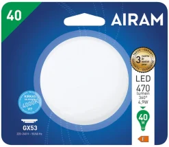 AIRAM LED KÄMMENLAMPPU 4,9W GX53, 4000K, 110 C 470 LM