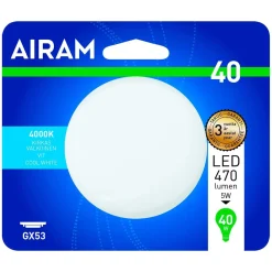 AIRAM LED KÄMMENLAMPPU 4,9W GX53, 4000K, 110 C 470 LM