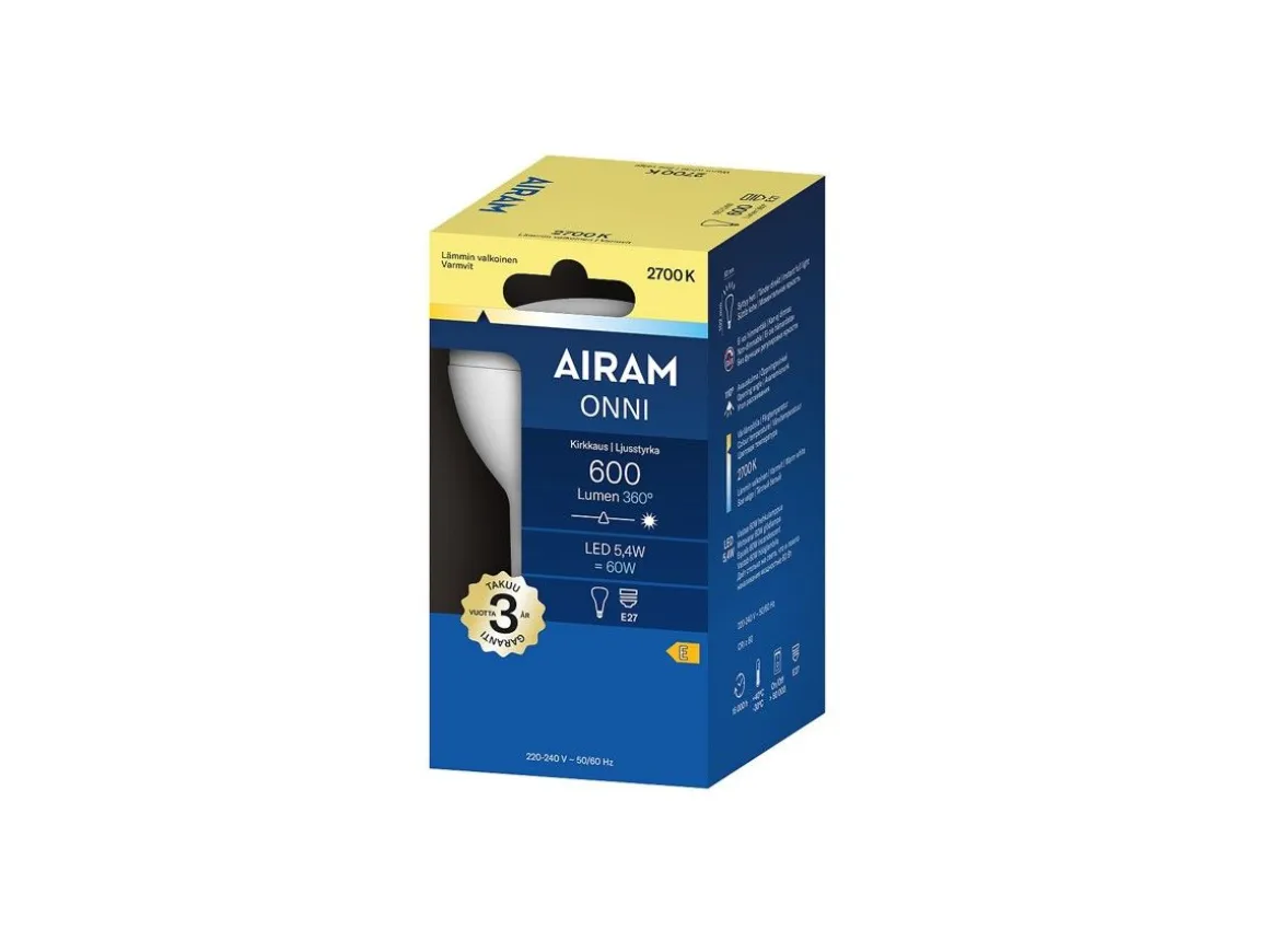 AIRAM LED KOHDELAMPPU 5,4W E27 R63 620LM/185CD 2700K