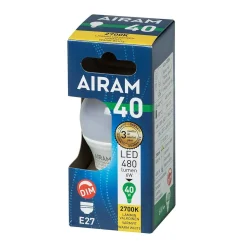 AIRAM LED KORISTELAMPPU OPAALI 4,9W E27 470LM, HIMMENNETTÄVÄ, 15 000H