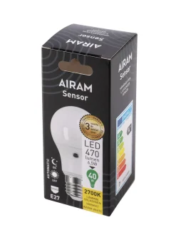 AIRAM LED SENSOR VAKIOLAMPPU 4,9W E27 470 LM 25 000H