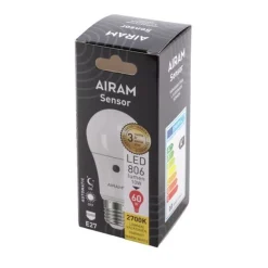 AIRAM LED SENSOR VAKIOLAMPPU 8,6W E27 806 LM 25 000H