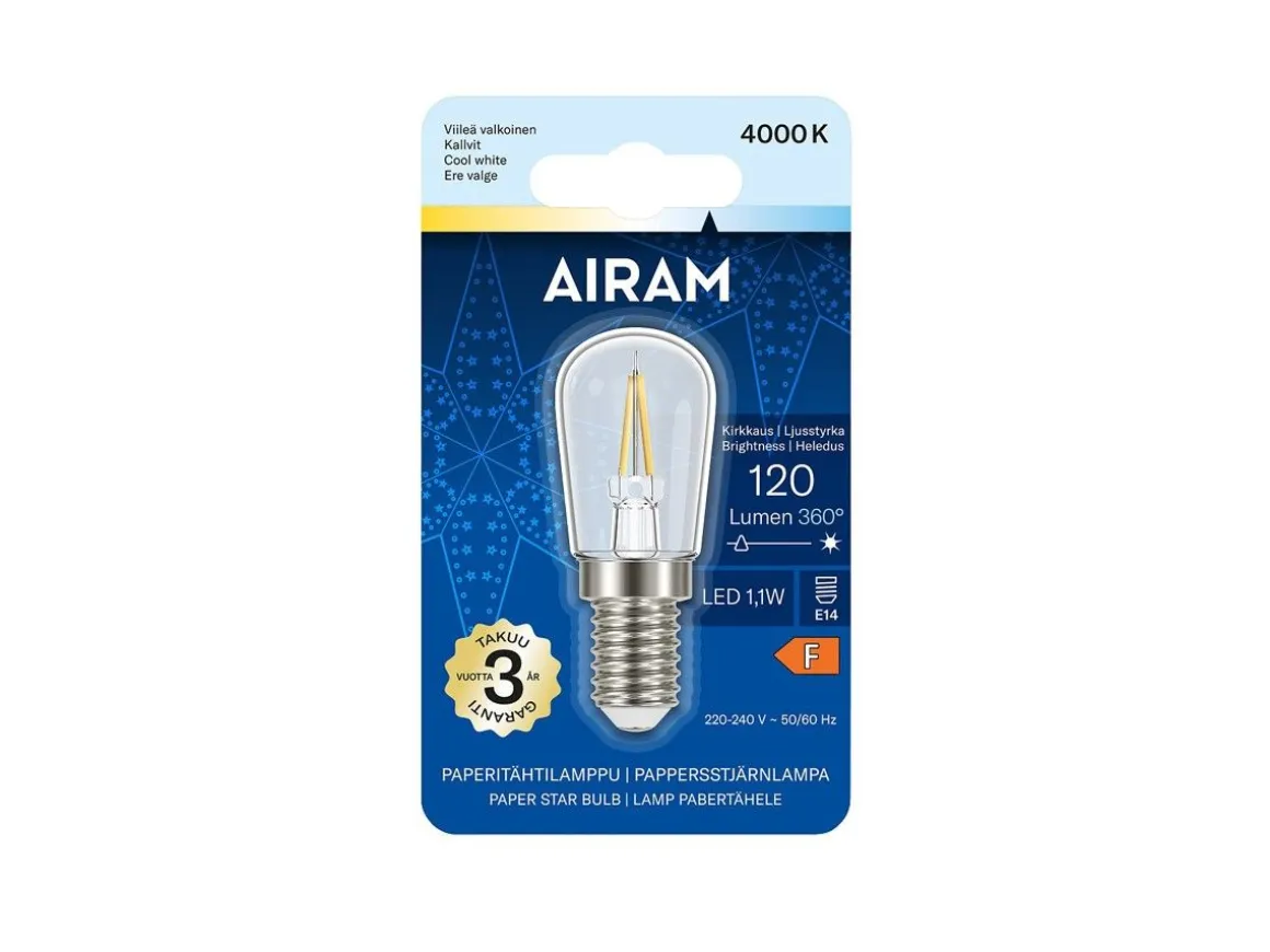AIRAM LED T25 840 120LM E14 PAPERITÄHTILAMPPU