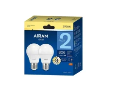 AIRAM LED VAKIOLAMPPU OPAALI 8,5W E27 806 LM, 15 000H 2 KPL