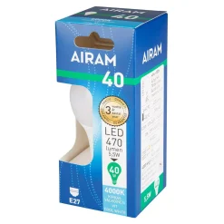 AIRAM LED VAKIOLAMPPU 4,9W 4000K 470 LM, 15,000H