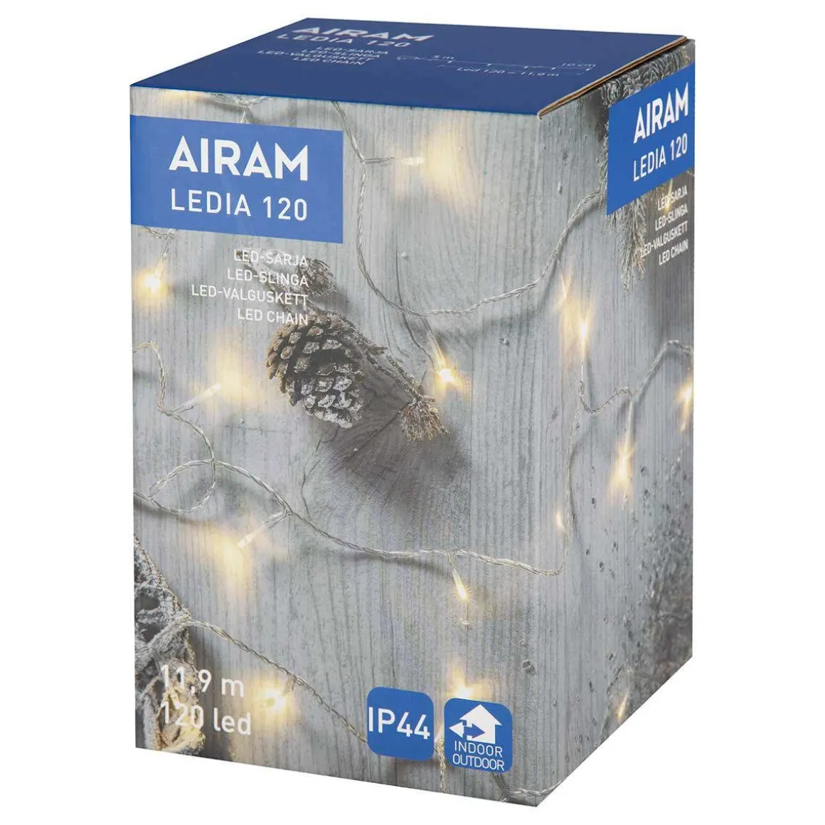 AIRAM LEDIA 120 LÄMM.VA,KIRKAS JOHTO ULKO- JA SISÄKÄYTTÖÖN