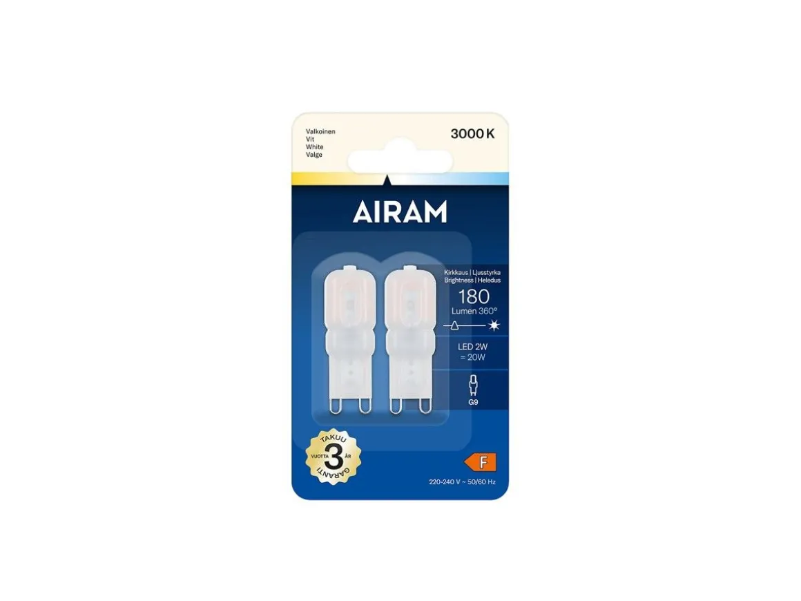 AIRAM OIVA PIENOISLAMPPU 2W G9 3000K 180LM 2KPL
