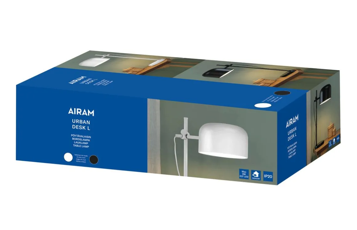 AIRAM PÖYTÄVALAISIN URBAN DESK L E27 MUSTA
