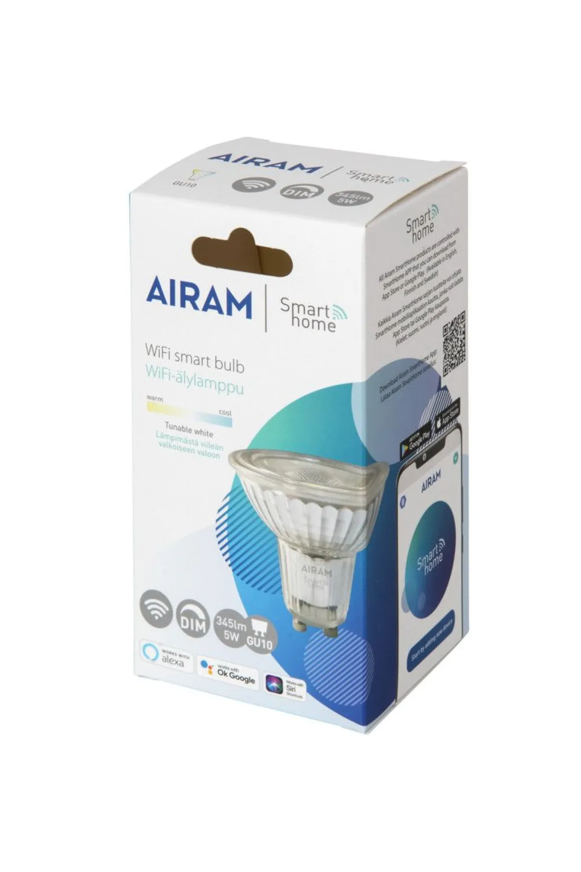 AIRAM SMART KOHDEKUPULAMPPU PAR16 4,7W KIRKAS GU10, 345LM, 36 ,
