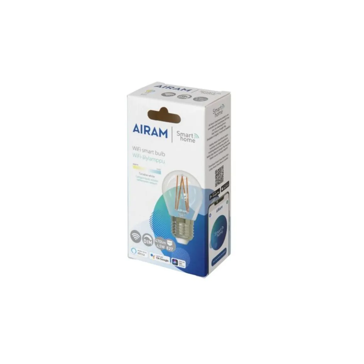 AIRAM SMART KORISTELAMPPU 4,5W KIRKAS E27, 470LM, TW 2700-6500K