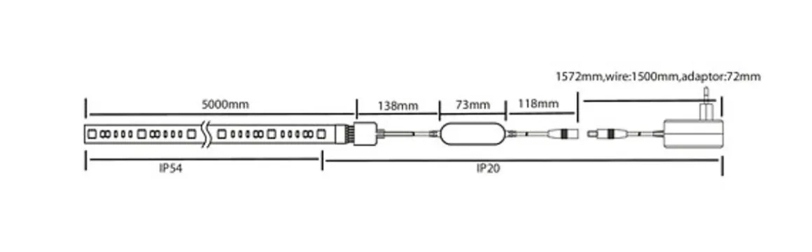 AIRAM SMART STRIP VALONAUHA 5M, 12V, RGB/TW 2700-6500K +ADAPTERI & CONTROLLER