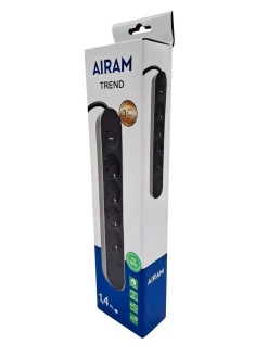 AIRAM TREND JATKOJOHTO 4-OS+2USB 1,4M MUSTA