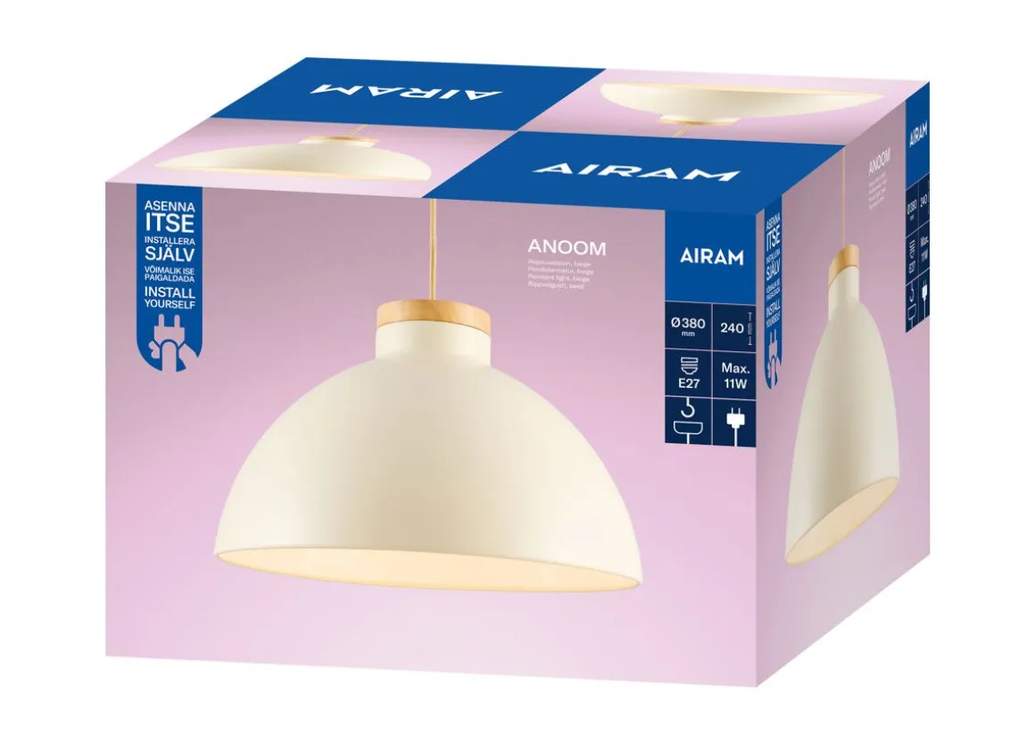 AIRAM ANOOM RIIPPUVALAISIN 38 E27 BEIGE
