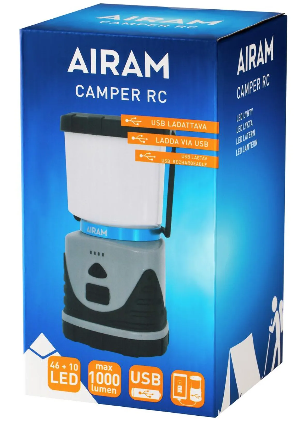 AIRAM CAMPER LYHTY LED, USB-LADATTAVA, MAKS 1000LM, 4000MAH