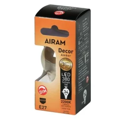 AIRAM LED AMBER ANTIIKKI KORISTELAMPPU 4,5W 2200K KIRKAS E27 380LM HIMMENNYS