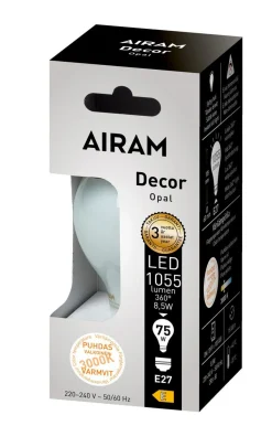 AIRAM LED DECOR VAKIOLAMPPU OPAALI 8,5W E27 1055LM 360