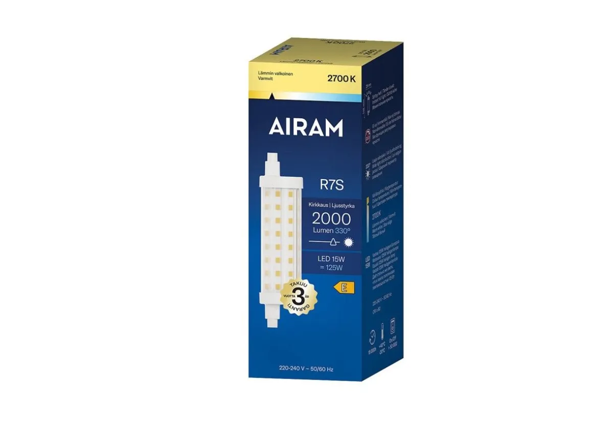 AIRAM LED LINEAARILAMPPU 15W R7S 2700K 2000LM 118MM