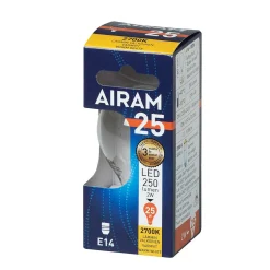 AIRAM LED MAINOSLAMPPU KIRKAS 2,5W E14 FILAM. 250LM, 15 000H