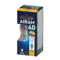 AIRAM LED MAINOSLAMPPU KIRKAS 4,5W E14 FILAM. 470LM, 15 000H