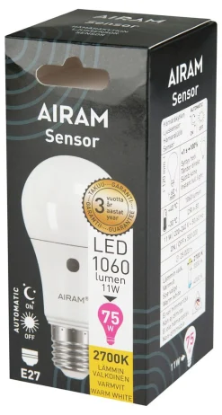 AIRAM LED SENSOR VAKIOLAMPPU 10,7W E27 1060 LM 25 000H