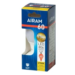 AIRAM LED VAKIOLAMPPU OPAALI 8,5W E27 806 LM, 15 000H