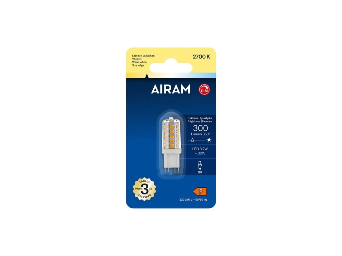 AIRAM ONNI PIENOISLAMPPU 3,2W G9 2700K 300LM HIMMENNYS
