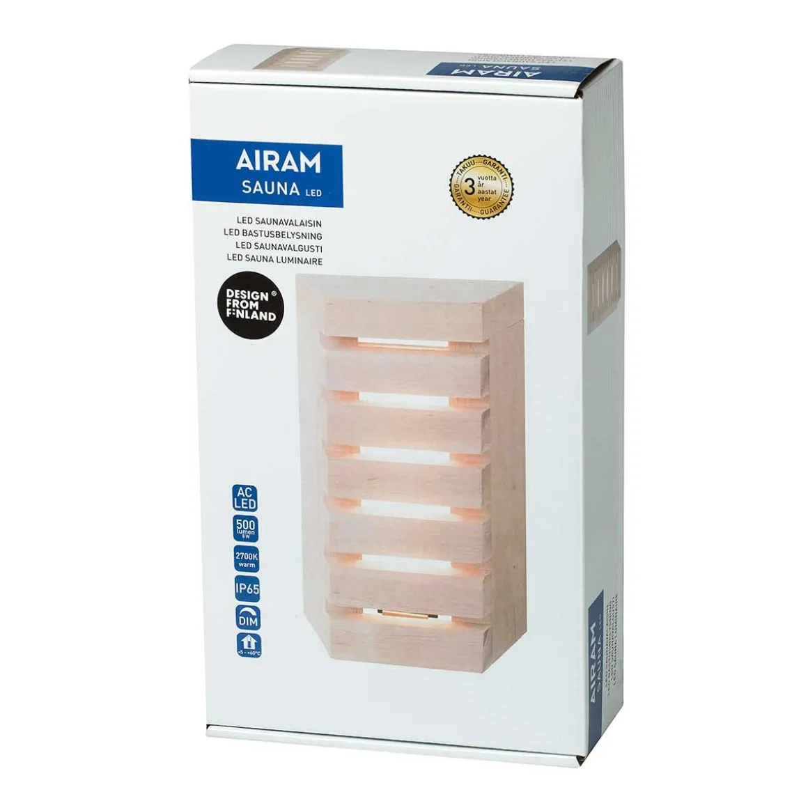 AIRAM SAUNALED SAUNAVALAISIN 180TRL 8W/827 500LM DIM, LED 8W 50