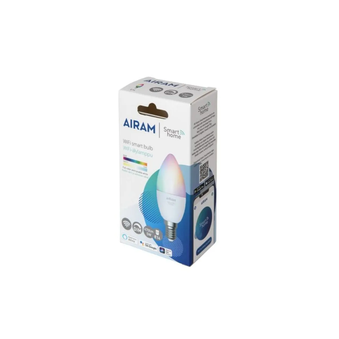AIRAM SMART KYNTTILÄLAMPPU 4,9W OPAALI E14, 470LM, RGB/TW 2700-6500K