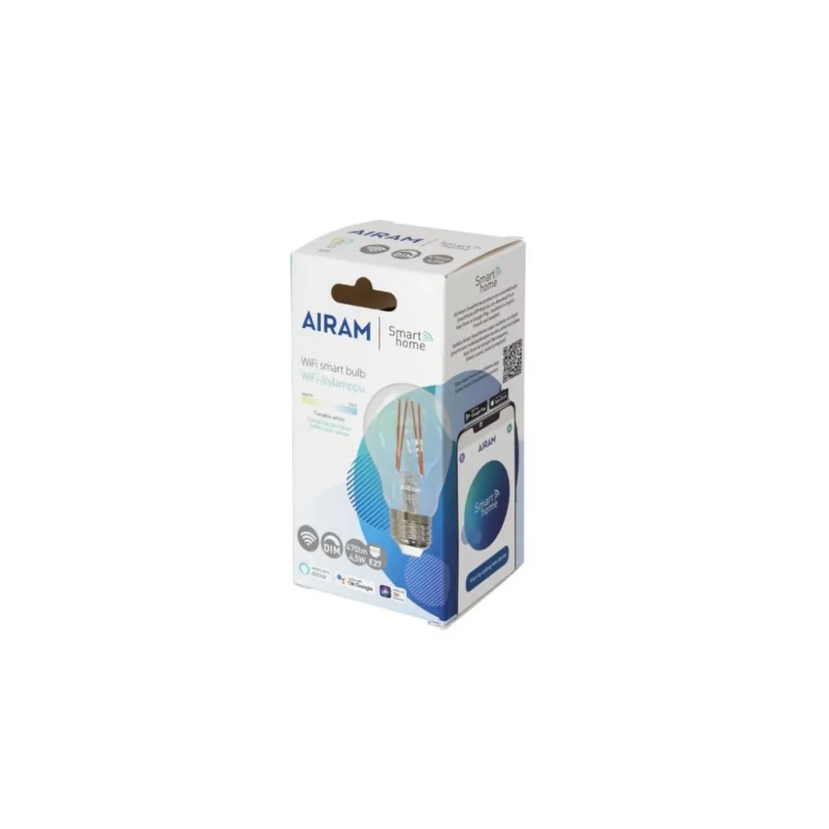 AIRAM SMART VAKIOLAMPPU 4,5W KIRKAS E27, 470 LM, TW 2700-6500K