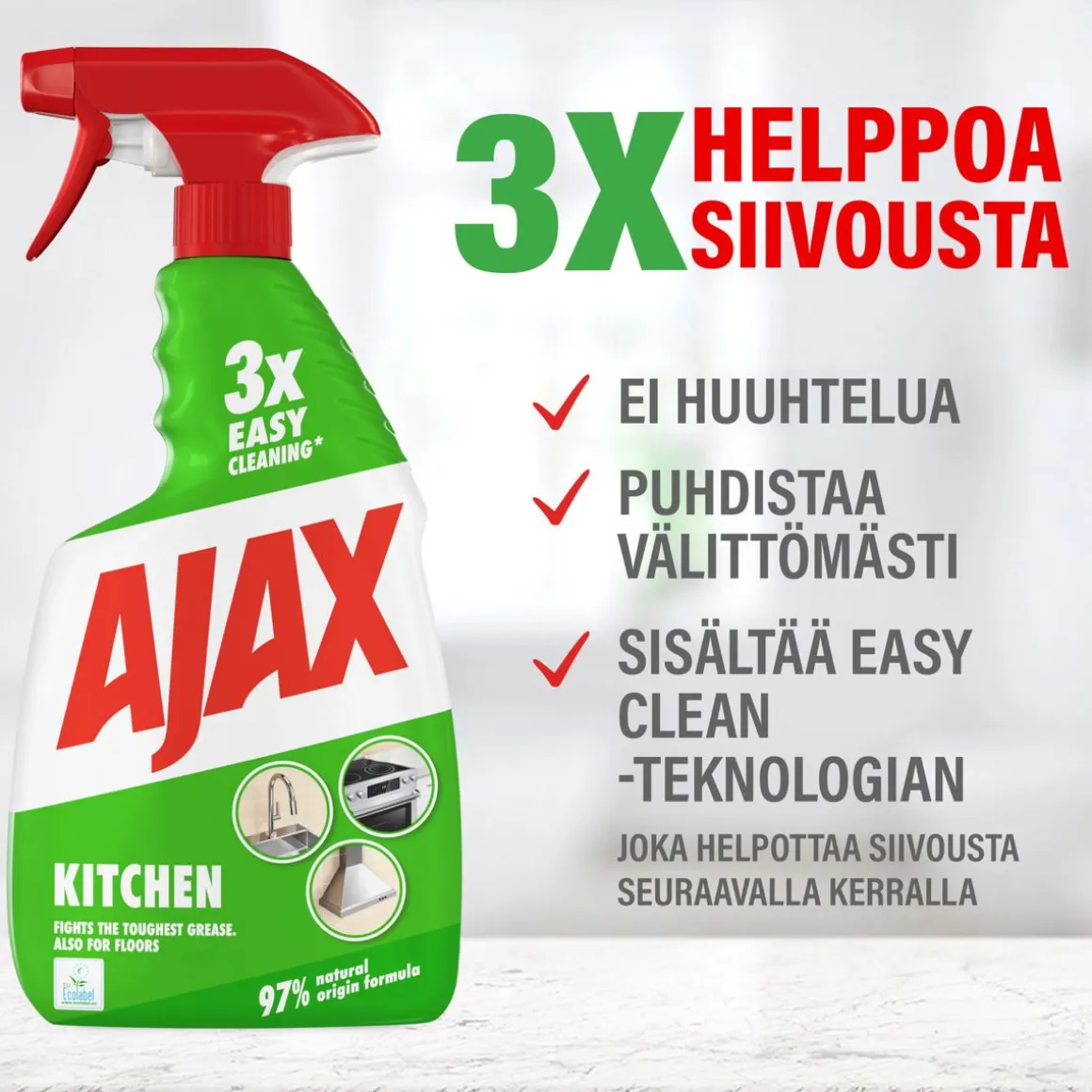AJAX KITCHEN PUHDISTUSSPRAY 750 ML
