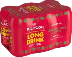 A. LE COQ GIN LONG DRINK STRAWBERRY-LEMON 5,5% 0,33 TLK 6-PA