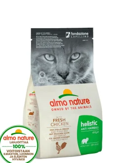 ALMO NATURE KISSAN TÄYSRAVINTO HOLISTIC ANTI -HAIRBALL KANA 400 G