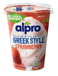 ALPRO GREEK STYLE SOIJAVALMISTE MANSIKKA 400 G