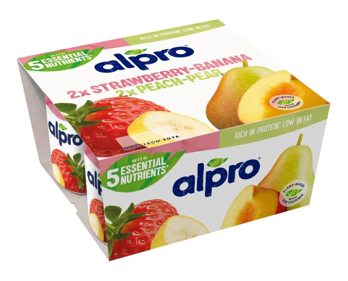 ALPRO SOIJAVALMISTE PERSIK-PÄÄR/MANS-BAN 4*125G 500 G