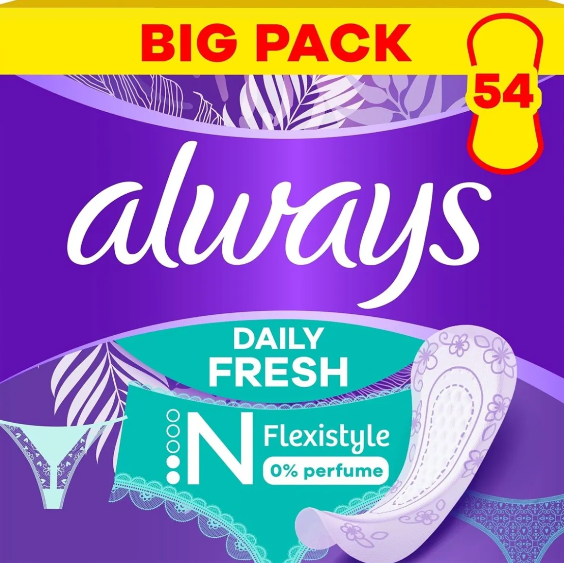 ALWAYS FLEXISTYLE NORMAL PIKKUHOUSUNSUOJAT SÄÄSTÖPAKKAUS 54