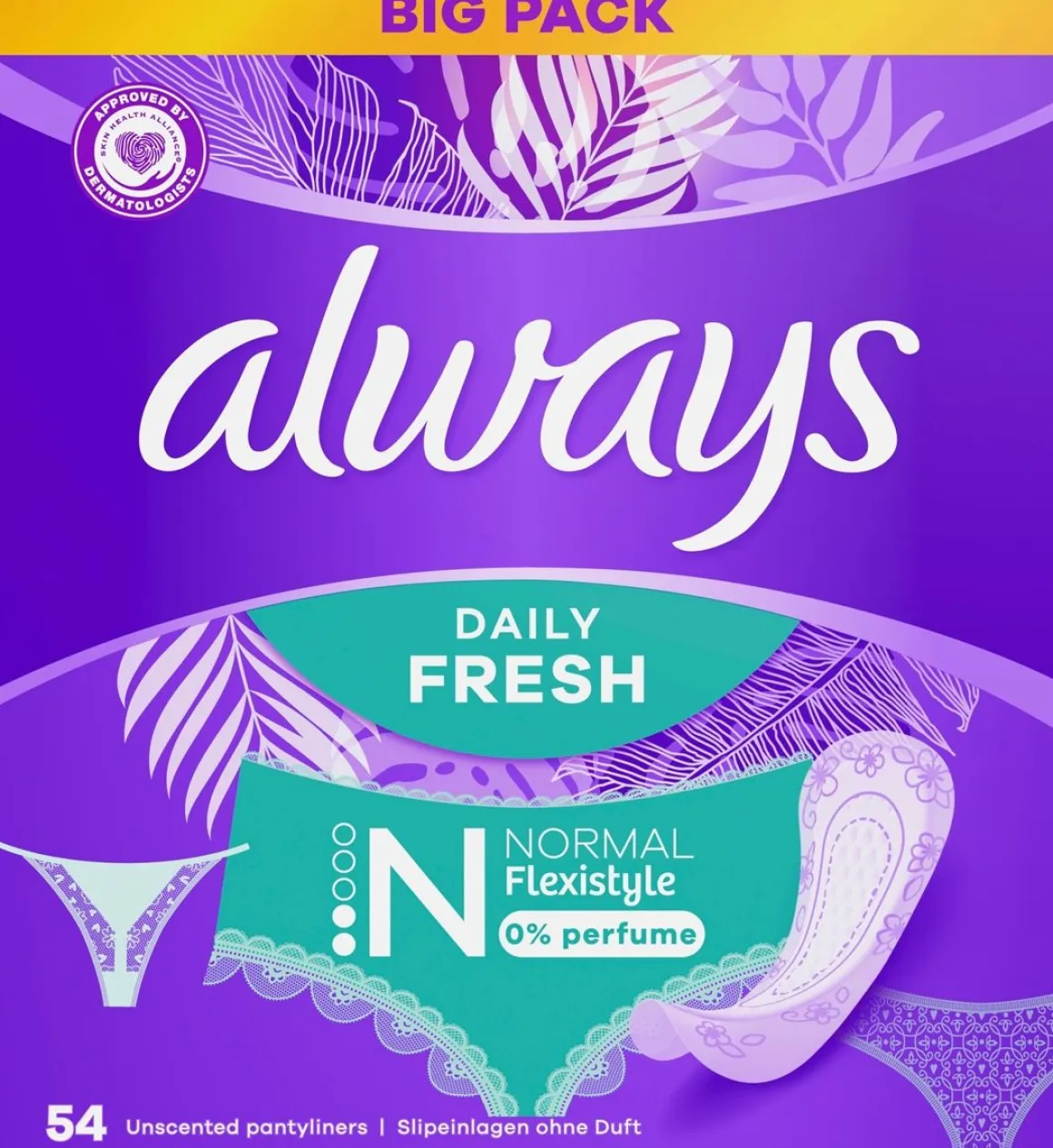 ALWAYS FLEXISTYLE NORMAL PIKKUHOUSUNSUOJAT SÄÄSTÖPAKKAUS 54