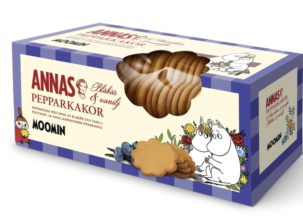 ANNAS MOOMIN MUSTIKKA & VANILJA PIPARKAKKU 0,15 KPL