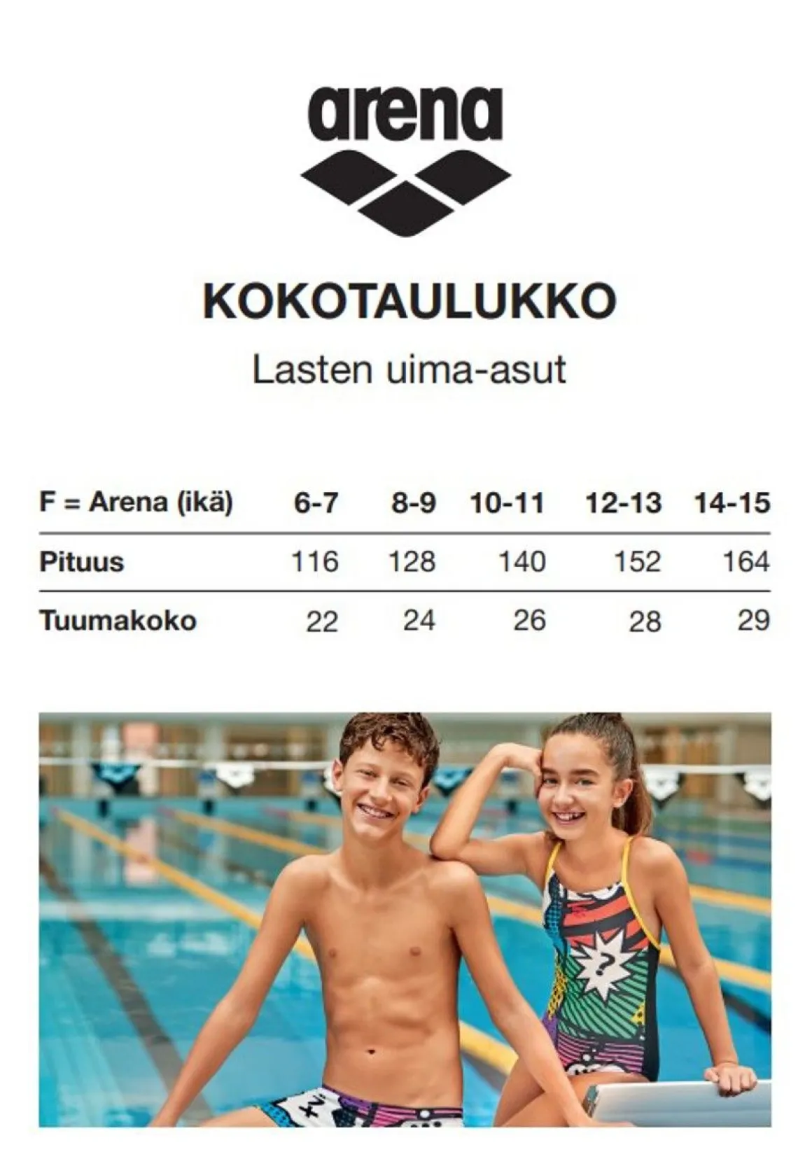 ARENA TYTTÖJEN UIMAPUKU SOLID LIGHTECH 8-9 MUSTA TEAMLINE