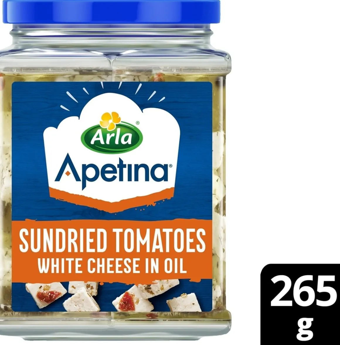 ARLA APETINA KUUTIOT ÖLJYSSÄ AURINKOKUIVATUT TOMAATIT 265 G