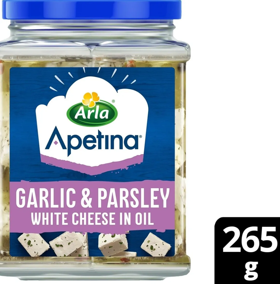 ARLA APETINA KUUTIOT ÖLJYSSÄ VALKOSIPULI-PERSILJA 265 G