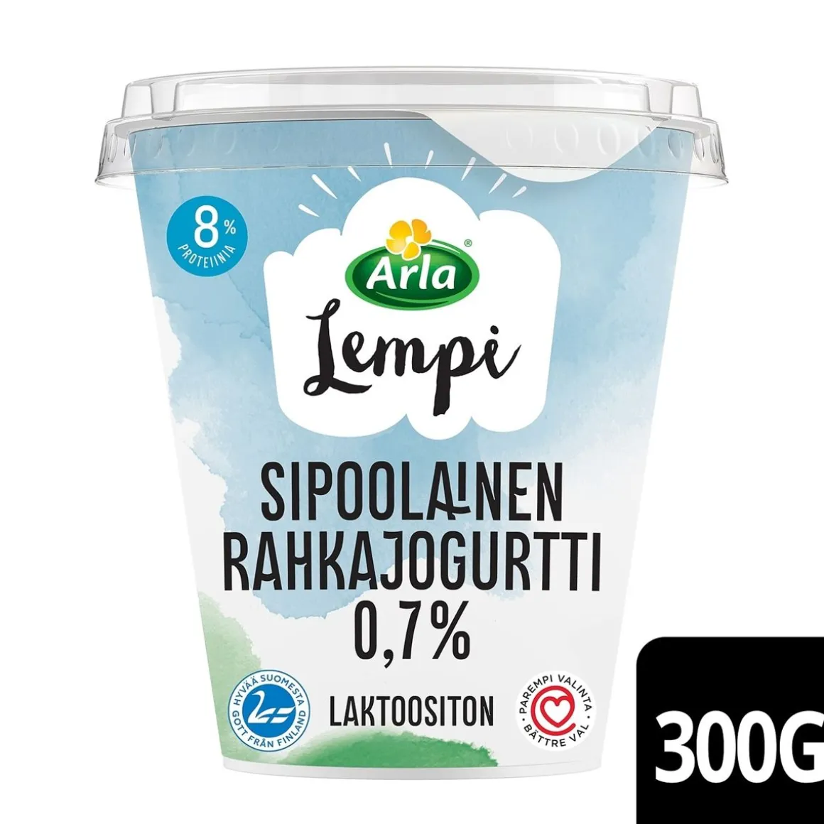 ARLA LEMPI SIPOOLAINEN RAHKAJOGURTTI 0,7% LAKTON 300 G