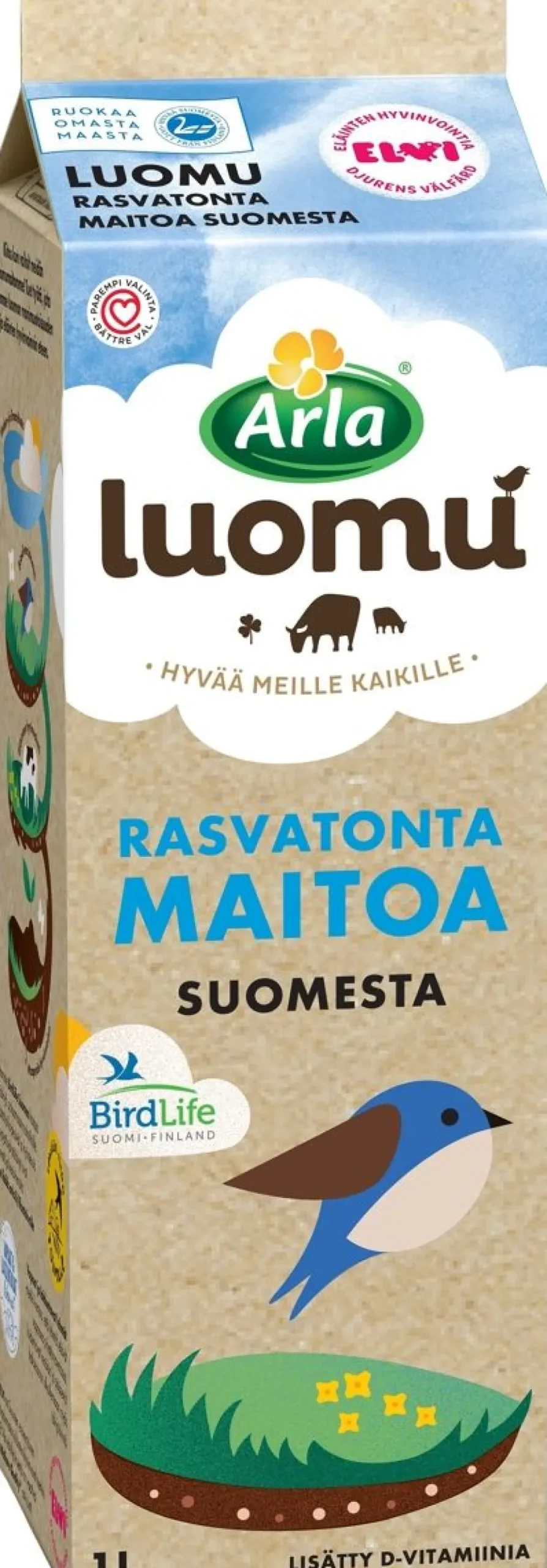 ARLA LUOMU RASVATON MAITO 1L
