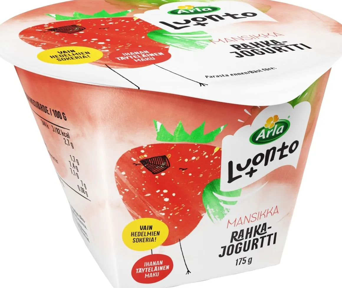 ARLA LUONTO+ AB RAHKAJOGURTTI MANSIKKA LAKTON 175 G