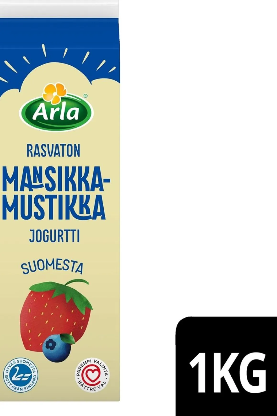 ARLA RASVATON MANSIKKA-MUSTIKKAJOGURTTI 1KG